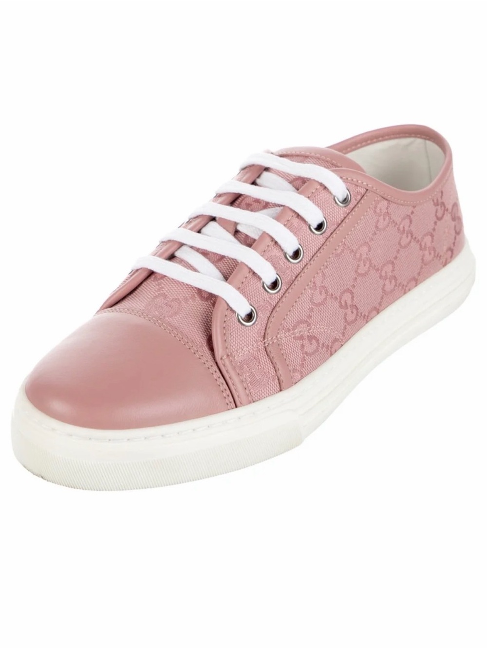 Gucci Pink Low-Top GG Canvas & Leather Sneaker